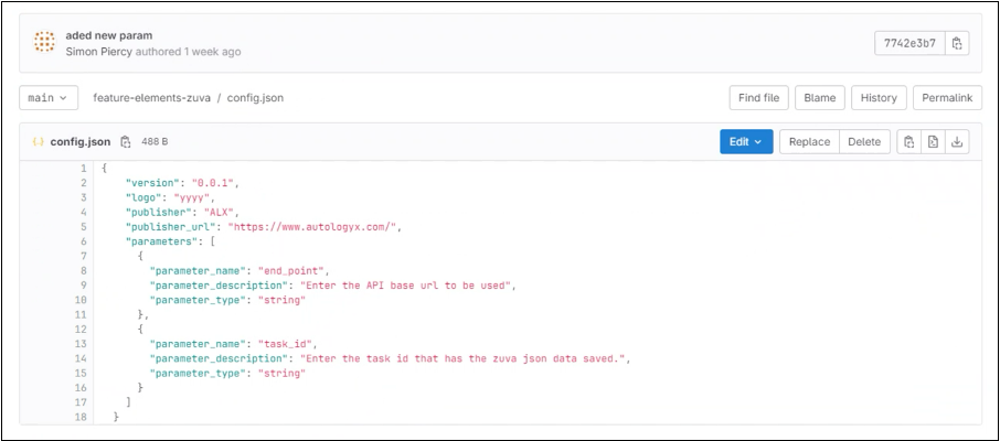 Example config.json structure