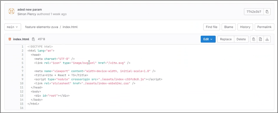 Example index.html file