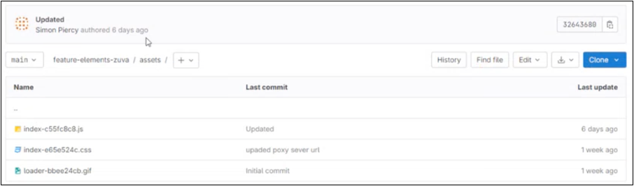 Typical Element assets folder