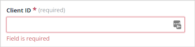 Validation message shown for an empty mandatory field