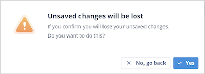 Unsaved changes warning dialog