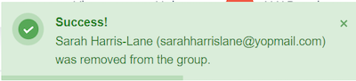 Confirmation message after updating User Group membership