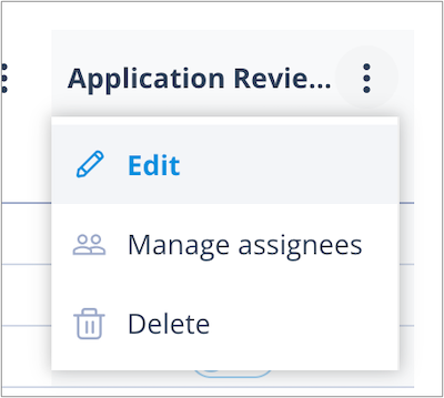 Actions menu with the Edit option selected for a User Group permission set