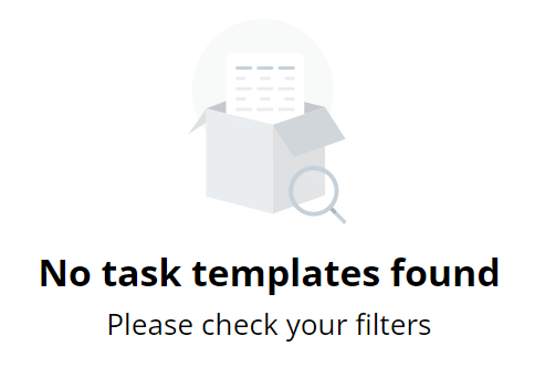 List page showing no filtered results found