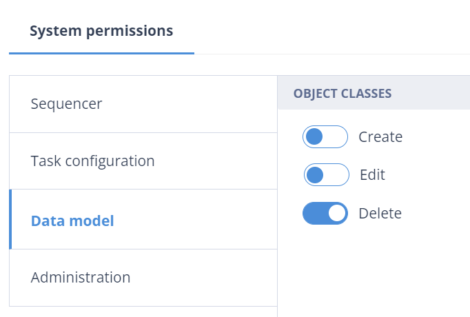 Role with Create and Edit disabled