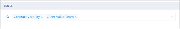 Selected roles shown for a Config admin user account