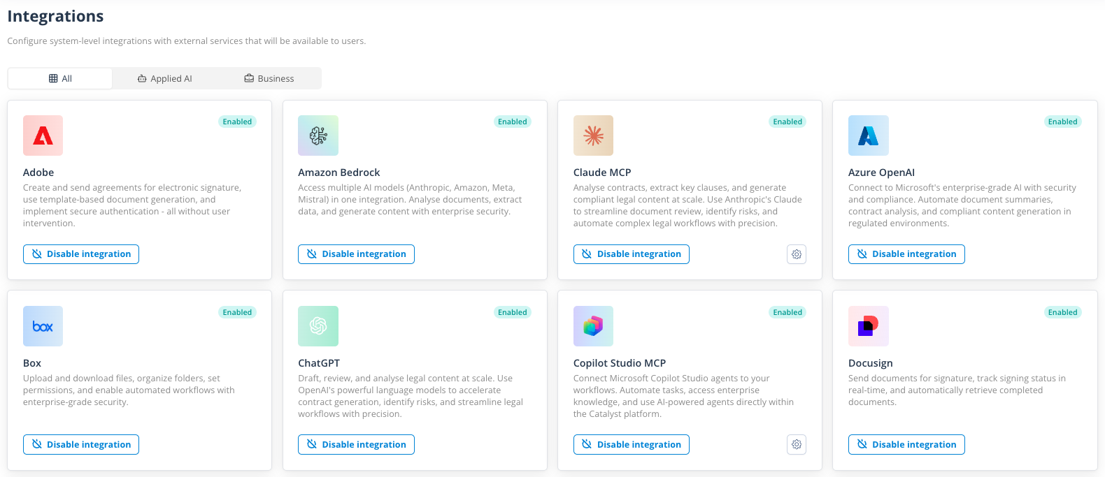 Business, AI and Sequencer integration categories