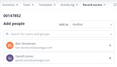 User selected for assignment to a Permission Set