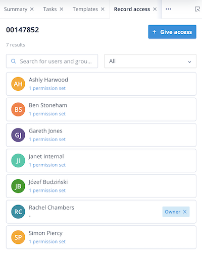 Removing a selected user before access is granted