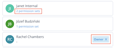 Owner and Assignees list showing assigned users
