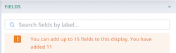 Card View field limit warning