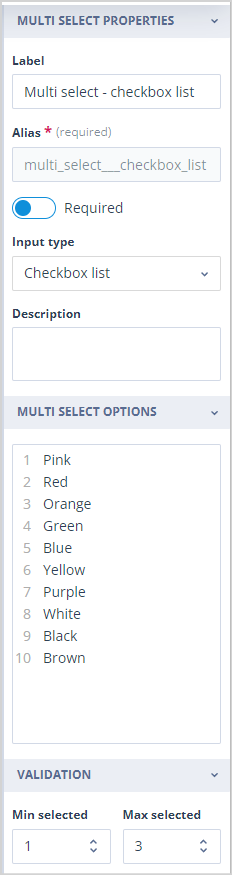 Single select default value configuration