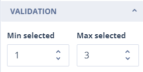 Multi select validation settings