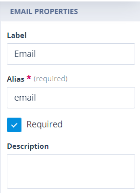 Email field validation message on a Task form