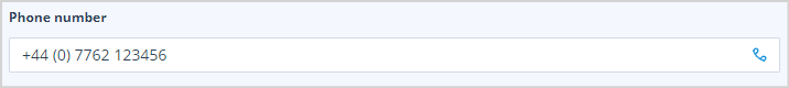 Phone number field configuration settings