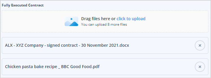 File upload field configuration settings