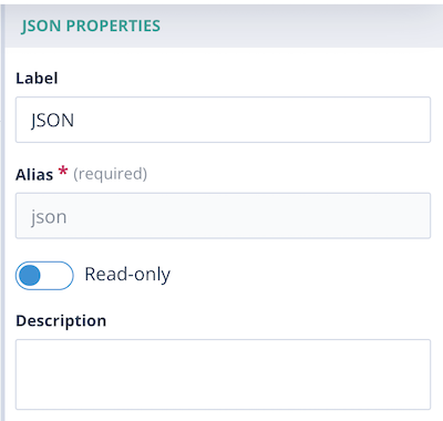 JSON field displayed on a Task form