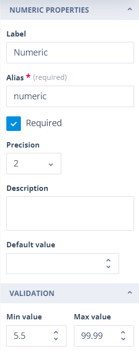 Numeric field displayed on a Task form