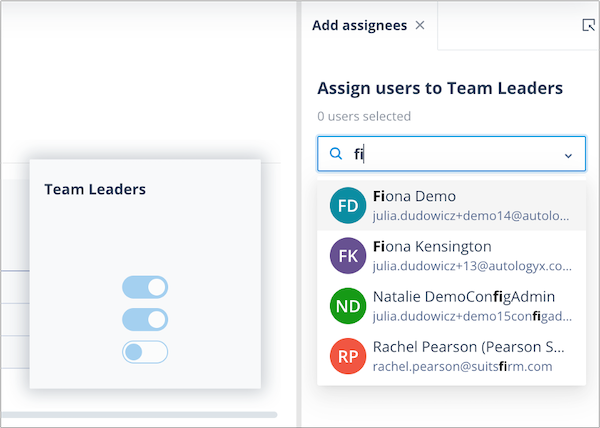 Selecting users to add to a permission set