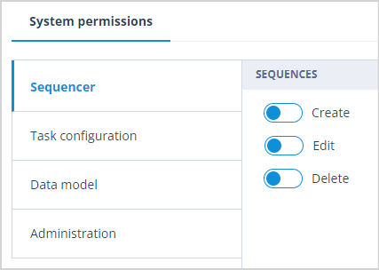 Role permissions showing Delete disabled for Sequencer