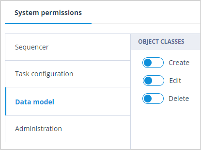 Role permissions showing Edit disabled for Object Classes